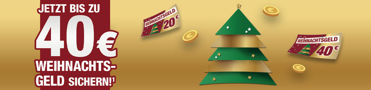 Jetzt bis zu 40€ Weihnachtsgeld sichern