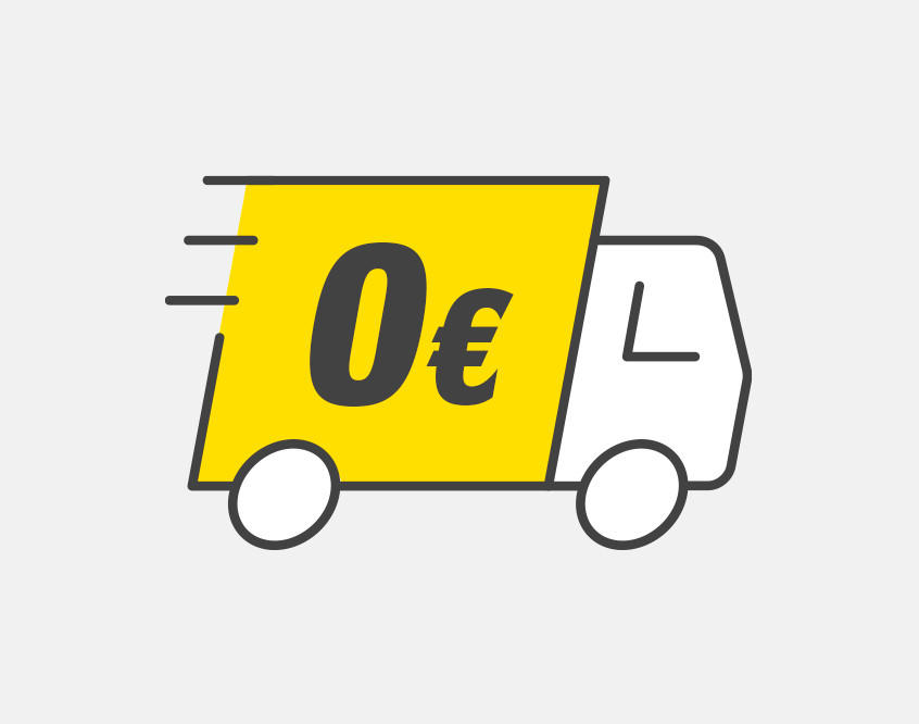  Ein Lieferfahrzeug, das mit einem Euro-Zeichen gekennzeichnet ist.