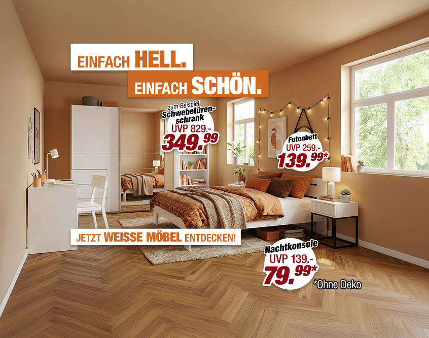 Einfach Hell, einfach Schön. Jetzt Weisse Möbel entdecken