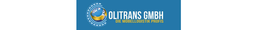 Logo von Olitrans GmbH mit Weltkugel und Schriftzug 'Die Möbellogistik Profis'
