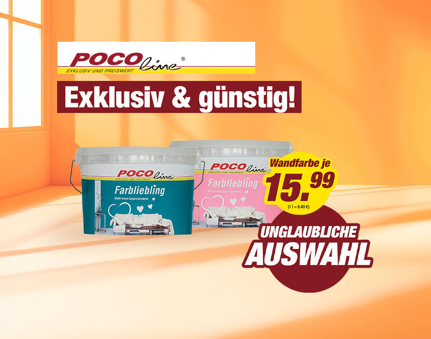 POCOline. Exklusiv & günstig! Wandfarbe Farbliebling ab 15,99 €. 1 Liter = 6,40€.Unglaubliche Auswahl. Jetzt entdecken!