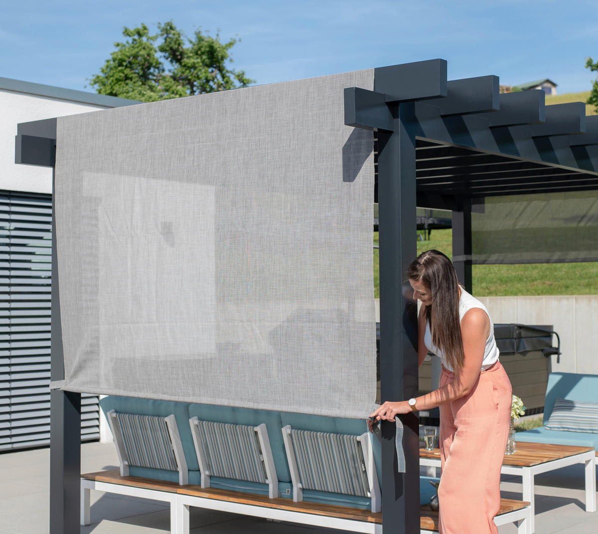 Sojag Pergola Yamba anthrazit Aluminium B/H/L: ca. 295x253x495 cm Yamba - anthrazit (495,00/295,00/253,00cm) - Sojag
