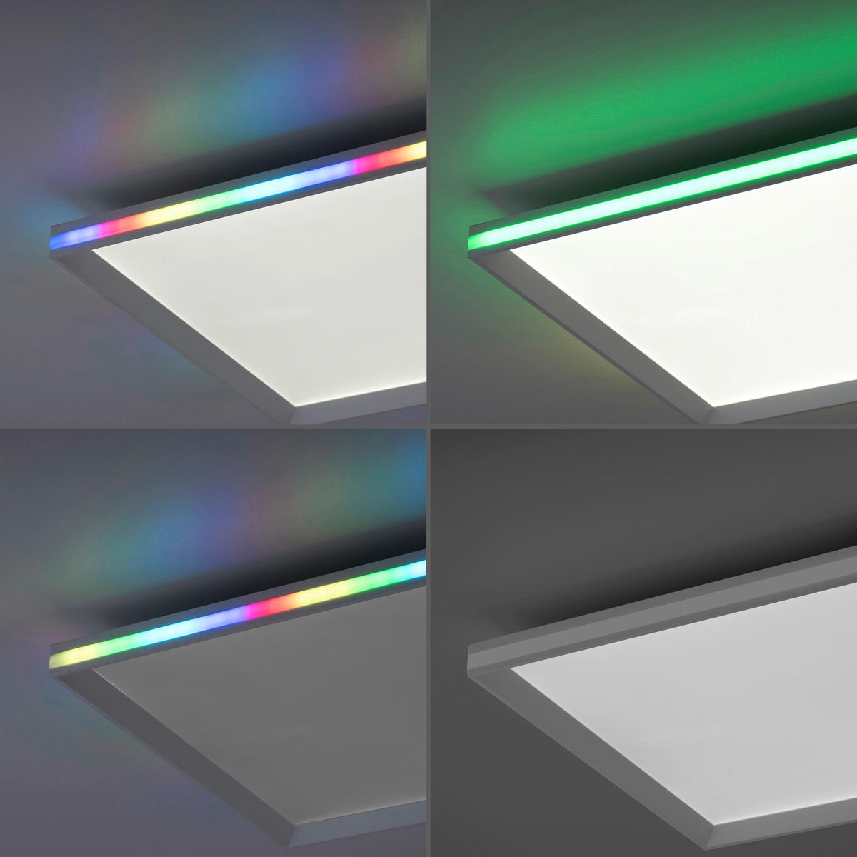 Just Light LED-Deckenleuchte GALACTICA 15556-16 weiß Kunststoff B/H/T: ca. 45x6,5x45 cm 2 Brennstellen GALACTICA - weiß (45,00/6,50/45,00cm) - Just Light