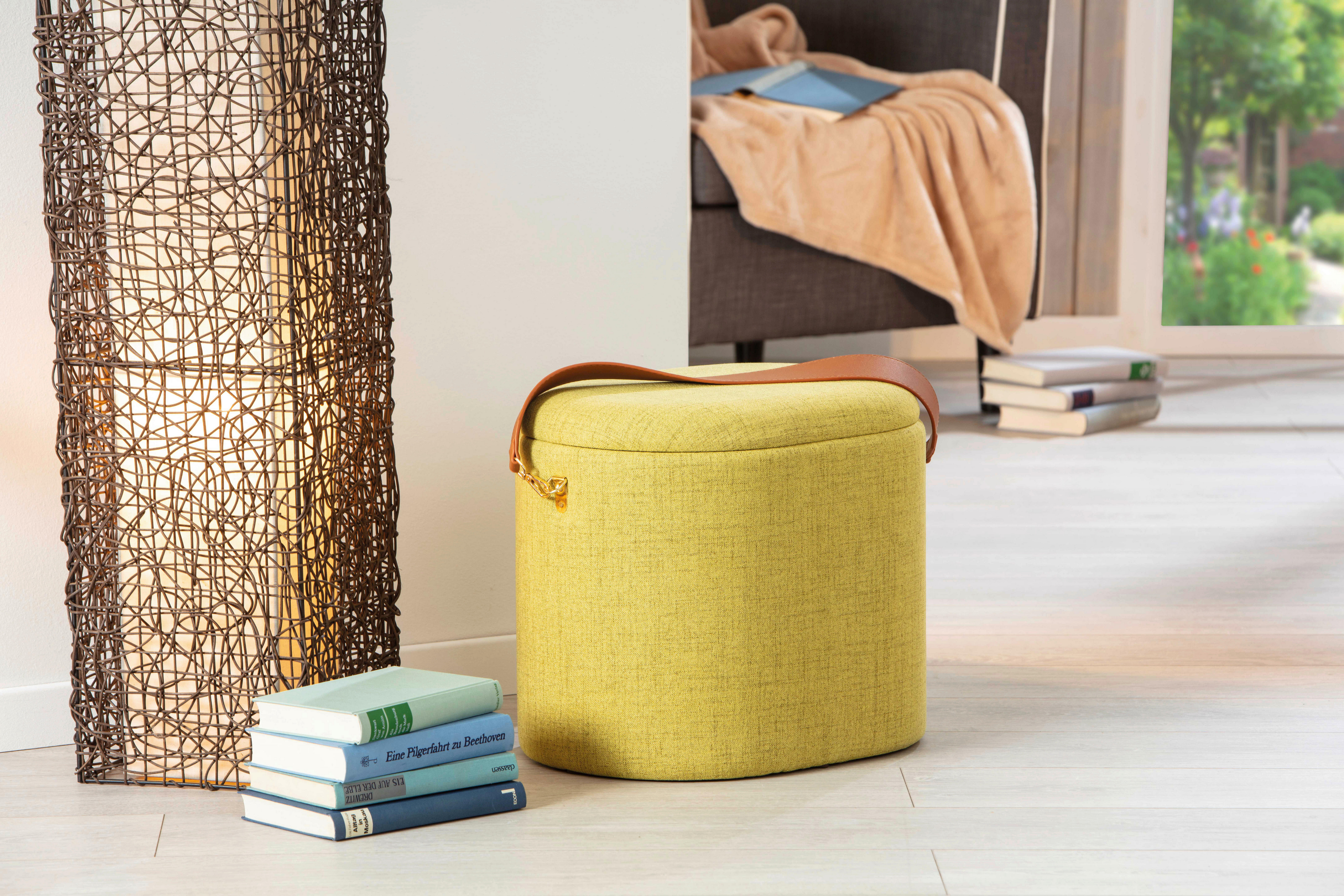 Inter Link Hocker Dilia gelb MDF B/H/T: ca. 42x36x30 cm Dilia - gelb (42,00/36,00/30,00cm) - Inter Link