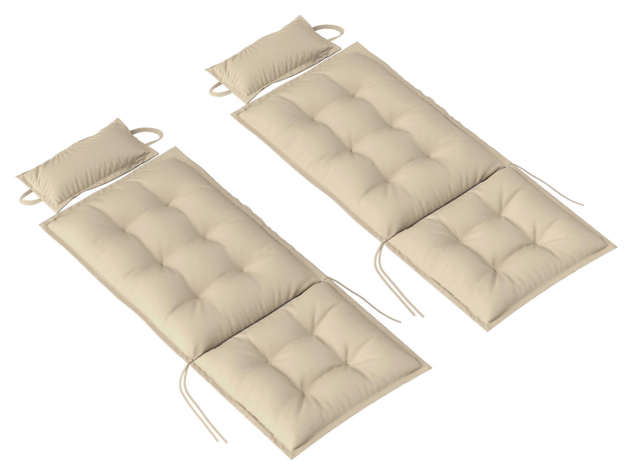 Outsunny Liegenauflage 2er Set beige Polyester B/H/L: ca. 50x5x116 cm Liegenauflage 2er Set - beige (116,00/50,00/5,00cm) - Outsunny