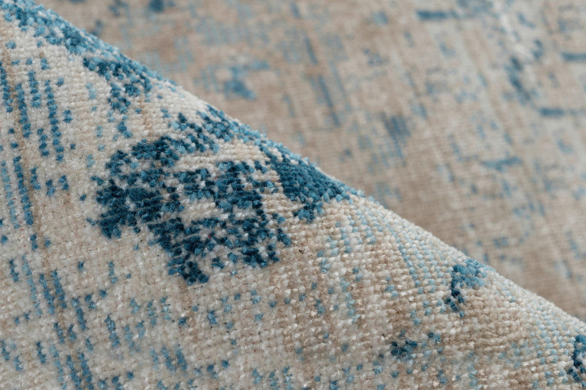 Kayoom Kurzflorteppich Milan 225 blau B/H/L: ca. 80x0,5x150 cm Milan 225 - blau (150,00/80,00/0,50cm) - Kayoom