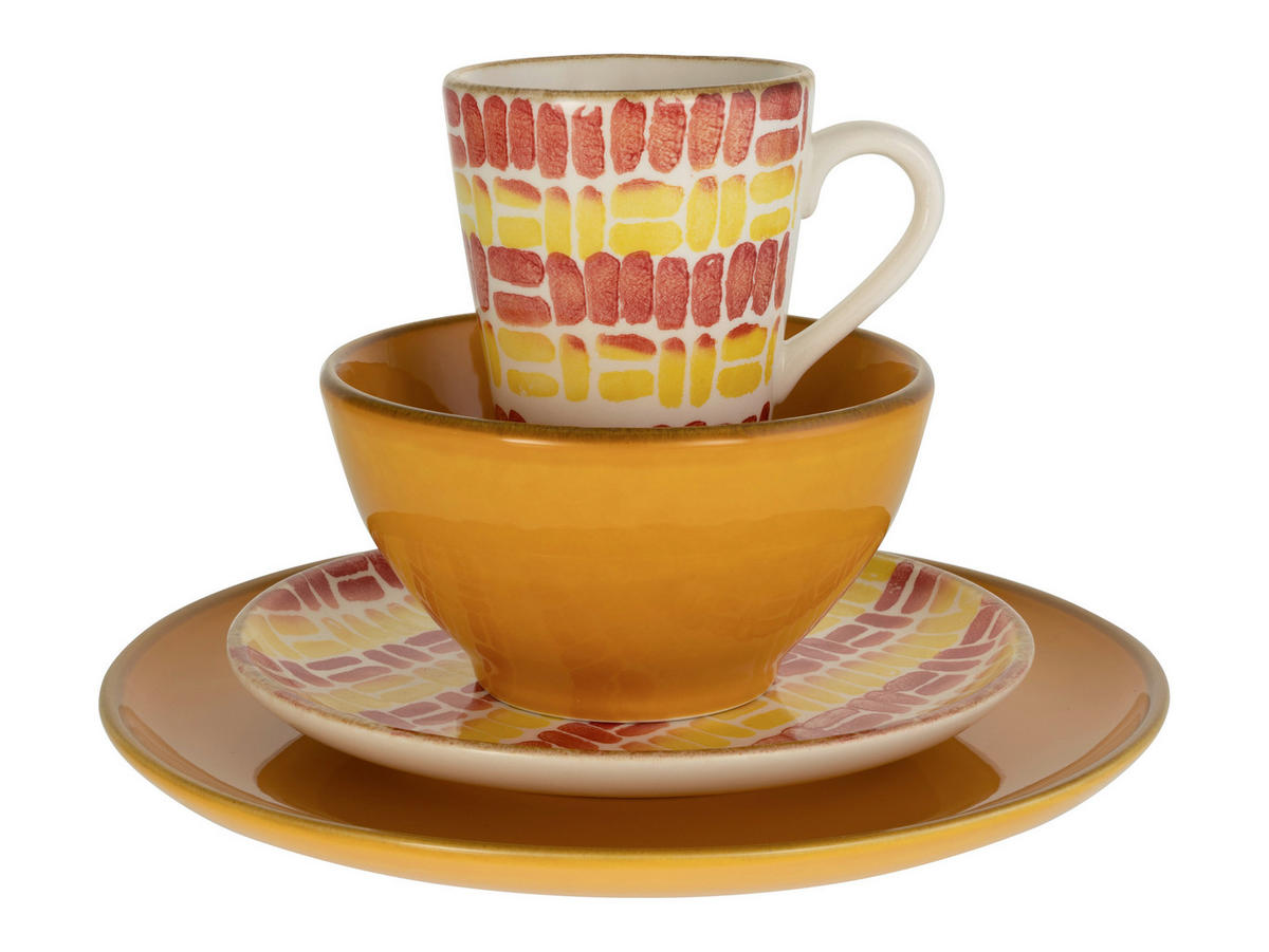 CreaTable Kombiservice MARBELLA orange Steingut 16 tlg. MARBELLA - orange - CreaTable
