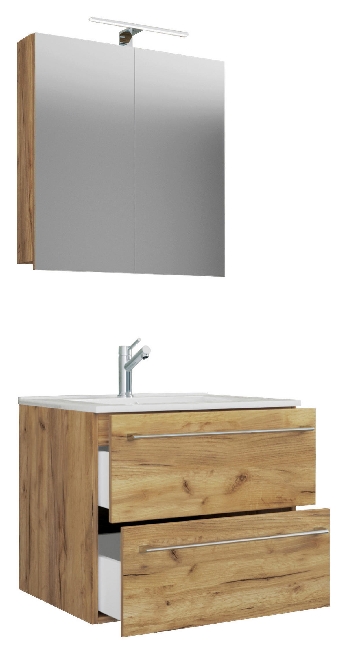 Waschplatz 3tlg-Badinos Eiche Honig Nachbildung B/H/T: ca. 61x52x46 cm 3tlg-Badinos - Eiche (61,00/52,00/46,00cm) - VCM Möbel