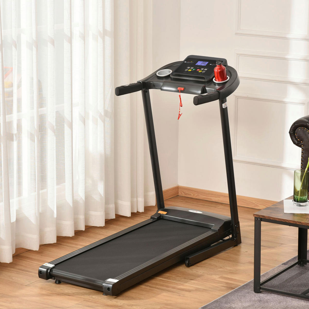 HOMCOM Fitness-Zubehör grau Polypropylen B/H/L: ca. 60x134x118 cm Laufband - schwarz/grau (118,00/60,00/134,00cm) - HOMCOM