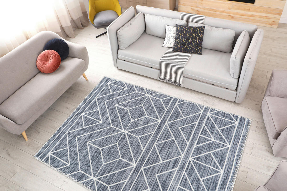 360Living Teppich Maya anthrazit B/L: ca. 120x180 cm Maya - anthrazit (120,00/180,00cm) - 360Living