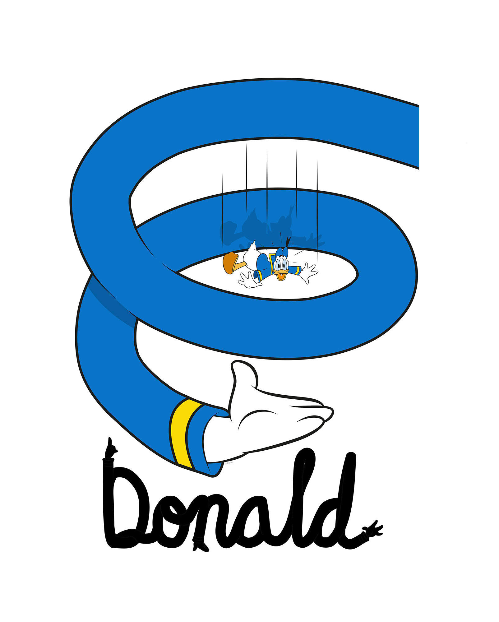 Komar Wandbild Donald Duck Spiral Disney B/L: ca. 40x50 cm