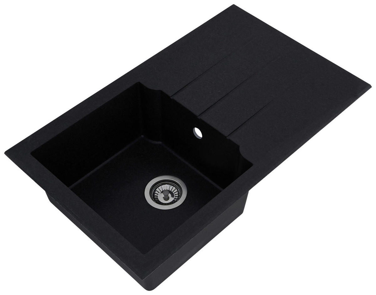 Respekta Einbauspüle Alineo 81x50 S schwarz Quarzolite B/H/T: ca. 81x21x50 cm Alineo 81x50 S - schwarz (81,00/21,00/50,00cm) - Respekta