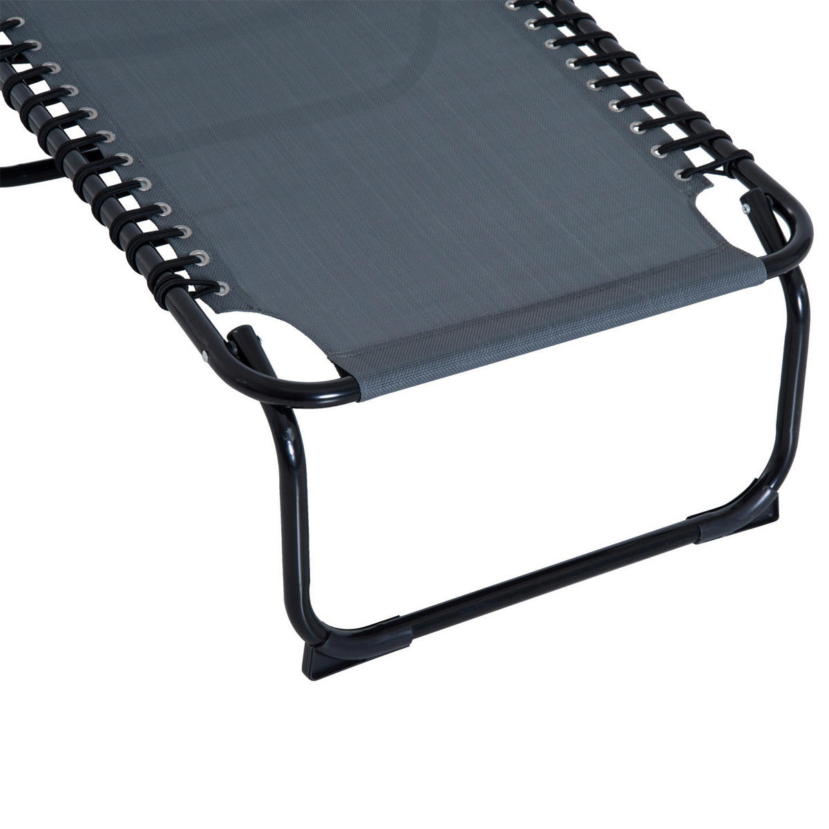 Outsunny Klappliege dunkelgrau Metall B/H/L: ca. 58x26x197 cm Klappliege - dunkelgrau (197,00/58,00/26,00cm) - Outsunny