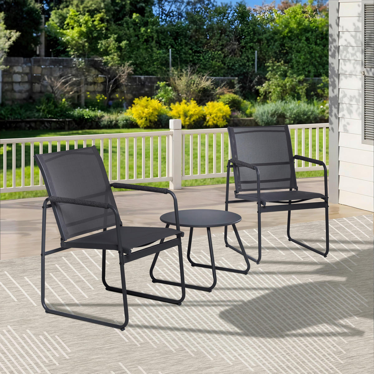 POCOline Gartensitzgruppe Lagos dunkelgrau Stahl Lagos - dunkelgrau - POCOline