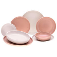 CreaTable Tafelservice Uno Rusty rosé Steinzeug 8 tlg. Uno Rusty - offwhite/rosé - CreaTable