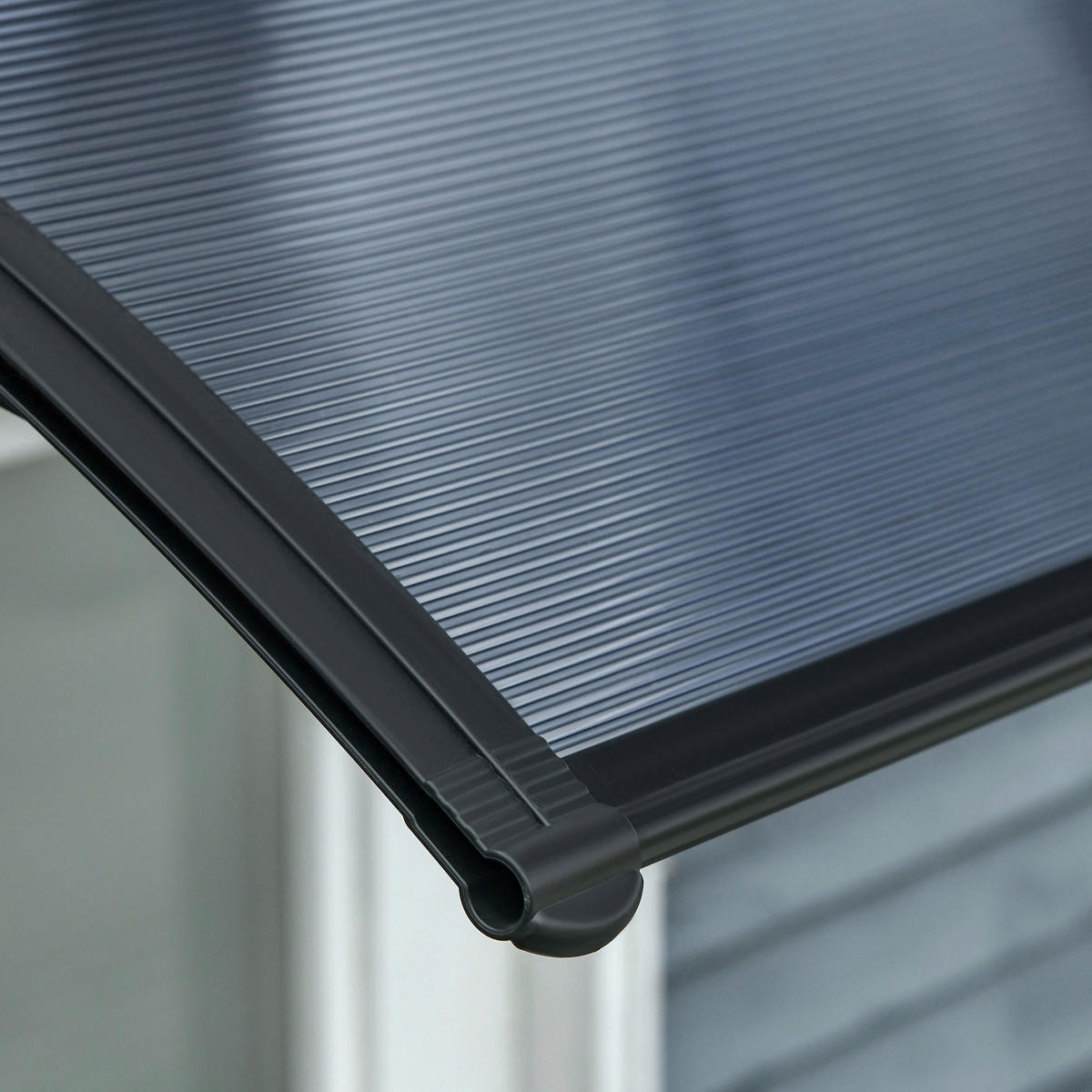 Outsunny Vordach für Haustür schwarz B/H/L: ca. 75x23x100 cm Vordach für Haustür - schwarz (100,00/75,00/23,00cm) - Outsunny