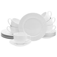 CreaTable Kaffeeservice Fleur Royal cremeweiß Porzellan 18 tlg. Fleur Royal - cremeweiß - CreaTable