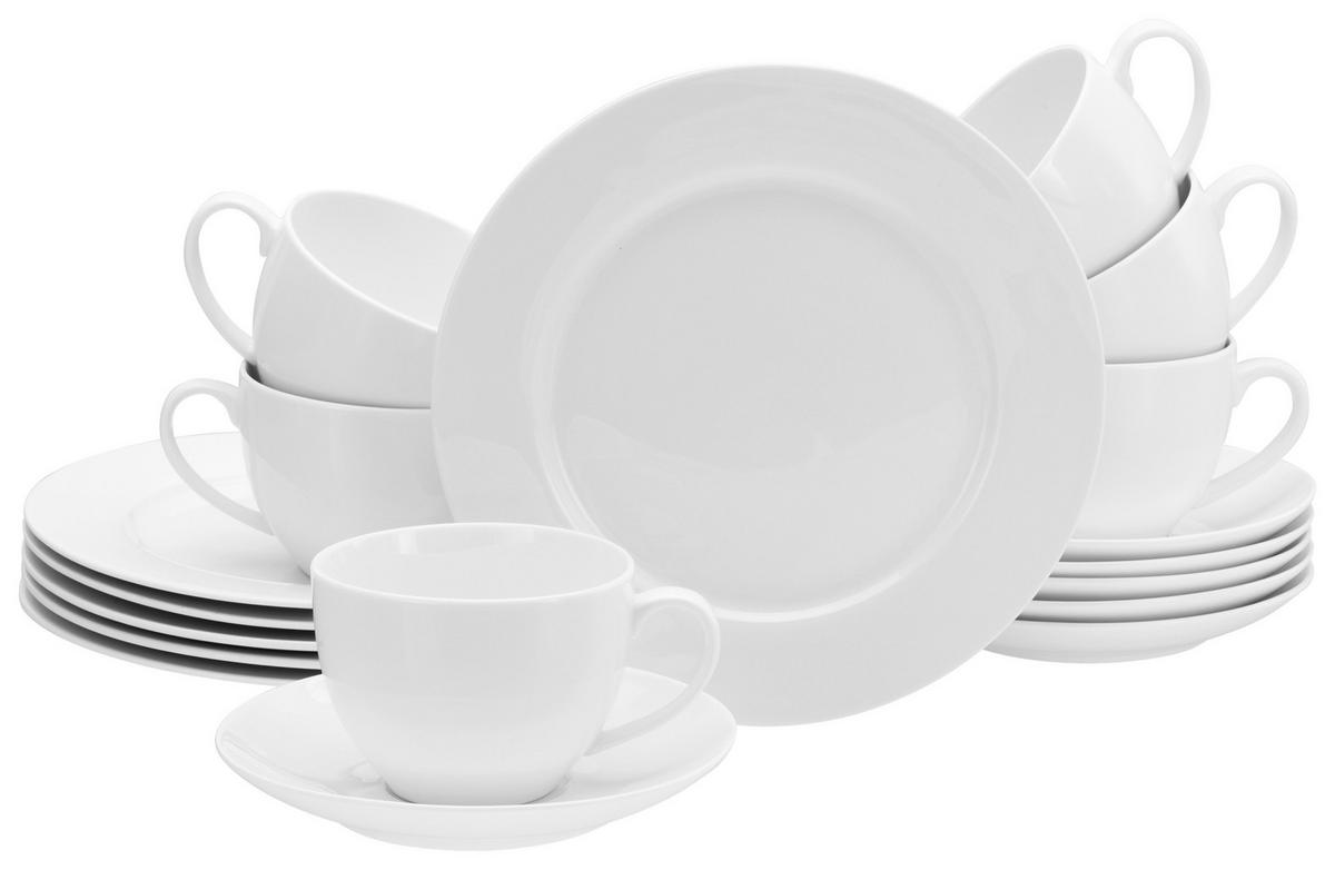 CreaTable Kaffeeservice Fleur Royal cremeweiß Porzellan 18 tlg. Fleur Royal - cremeweiß - CreaTable