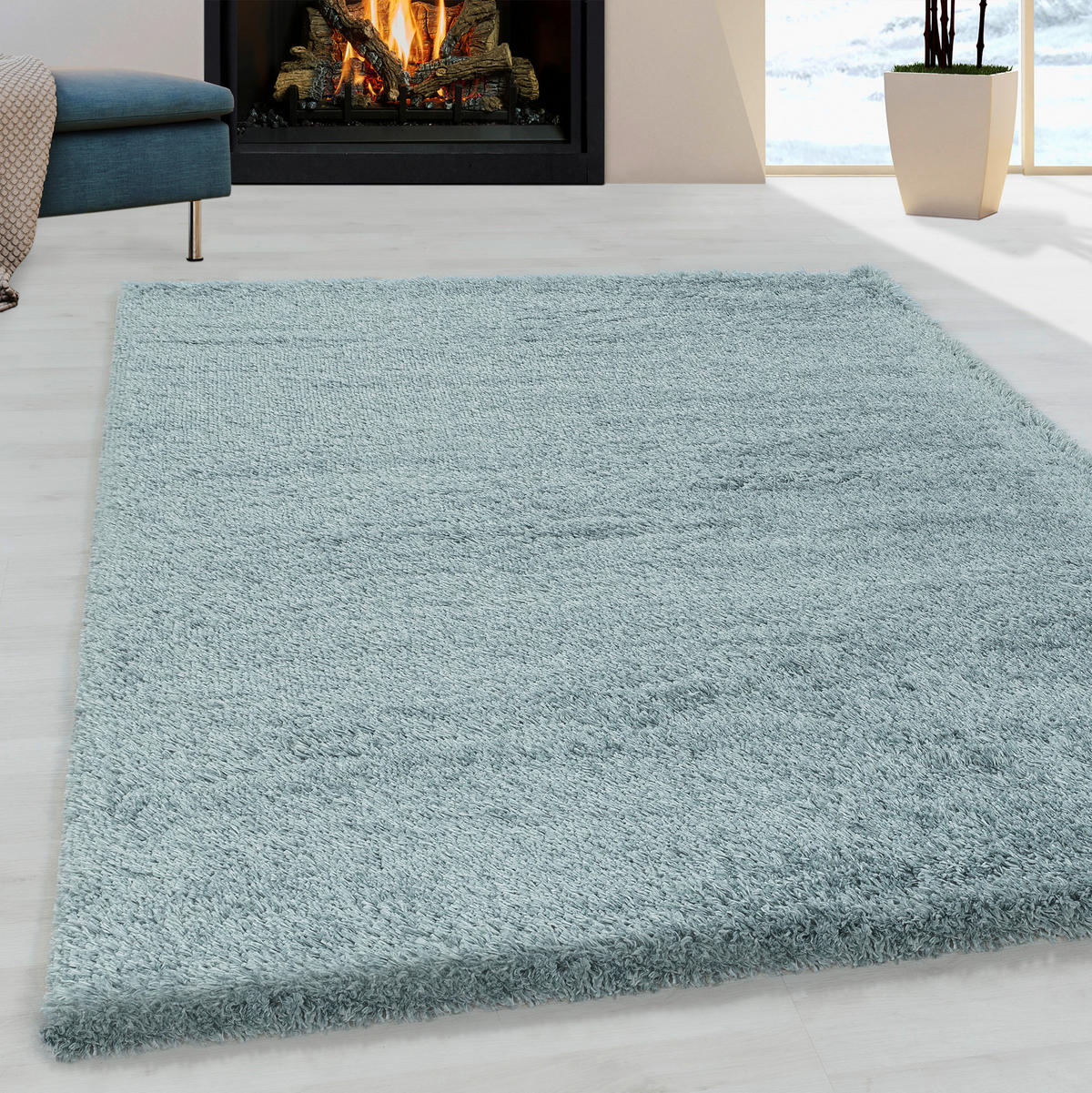 Ayyildiz Teppich FLUFFY blau B/L: ca. 60x110 cm FLUFFY - blau (60,00/110,00cm) - Ayyildiz