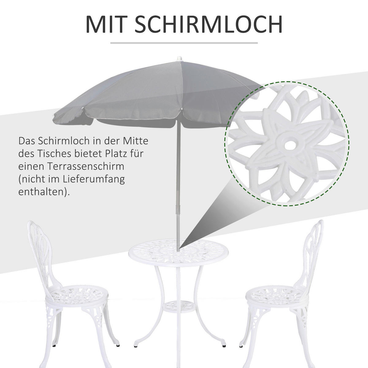 Outsunny Gartenmöbel-Set weiß Aluminium Gartenmöbel-Set - weiß - Outsunny