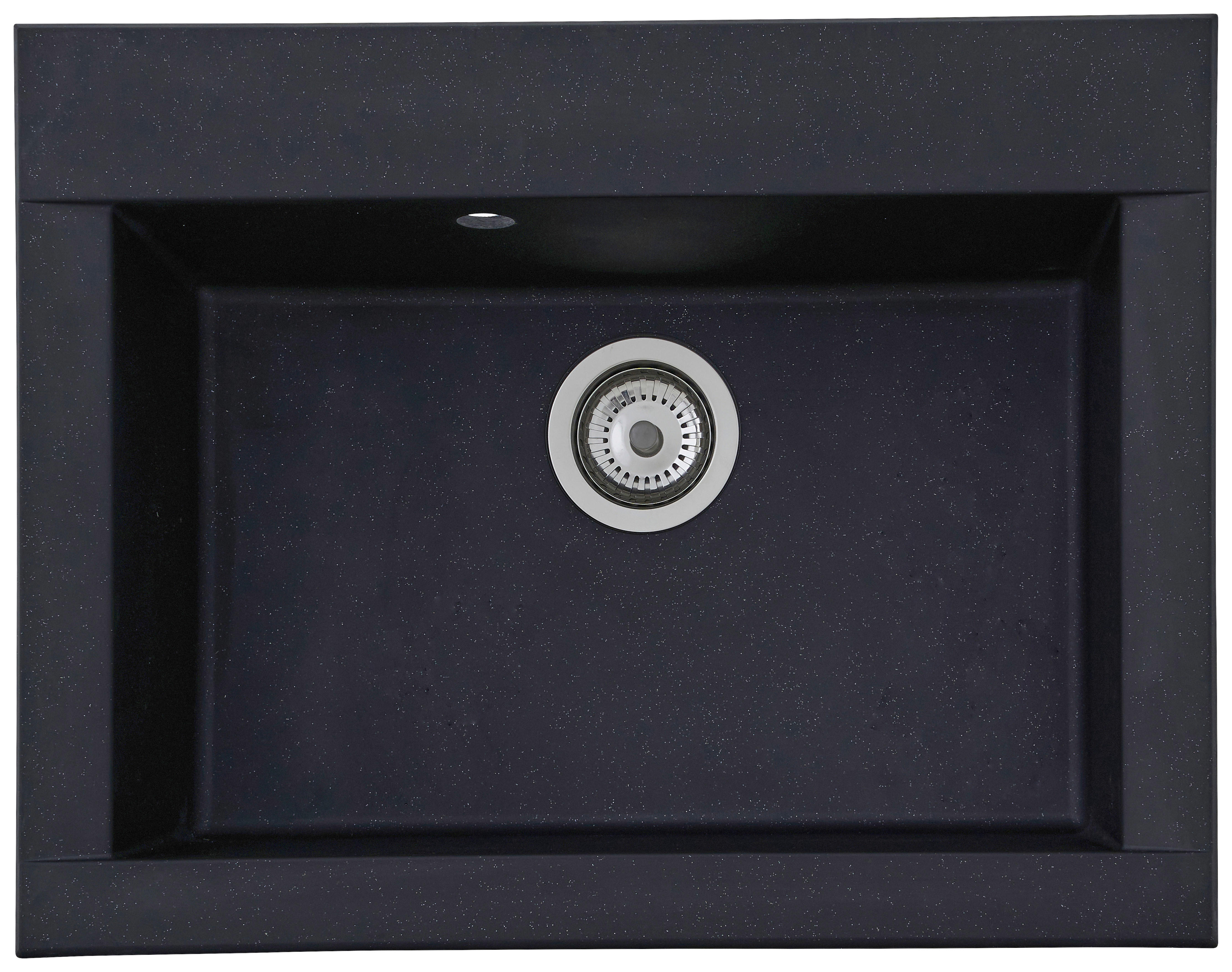 Respekta Einbauspüle Ohio 66 x 50 S schwarz Mineralite B/H/T: ca. 66x21x50 cm Ohio 66 x 50 S - schwarz (66,00/21,00/50,00cm) - Respekta