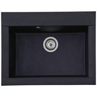 Respekta Einbauspüle Ohio 66 x 50 S schwarz Mineralite B/H/T: ca. 66x21x50 cm Ohio 66 x 50 S - schwarz (66,00/21,00/50,00cm) - Respekta