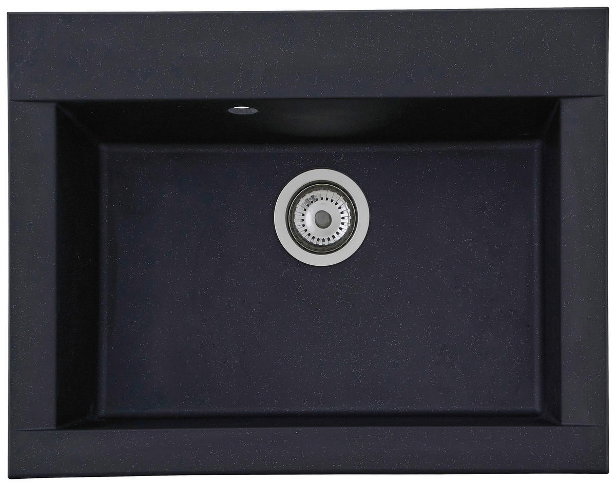 Respekta Einbauspüle Ohio 66 x 50 S schwarz Mineralite B/H/T: ca. 66x21x50 cm Ohio 66 x 50 S - schwarz (66,00/21,00/50,00cm) - Respekta