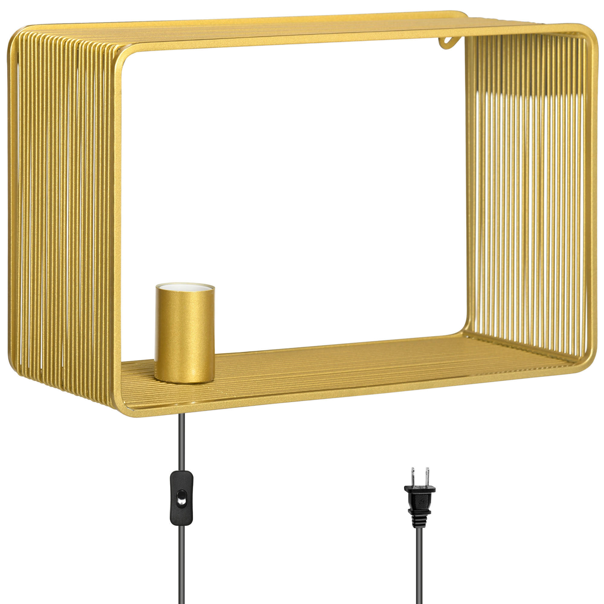 HOMCOM Wandleuchte gold Eisen B/H/T: ca. 15,4x25,2x40,5 cm Wandleuchte B31-426V90GD - gold (15,40/25,20/40,50cm) - HOMCOM