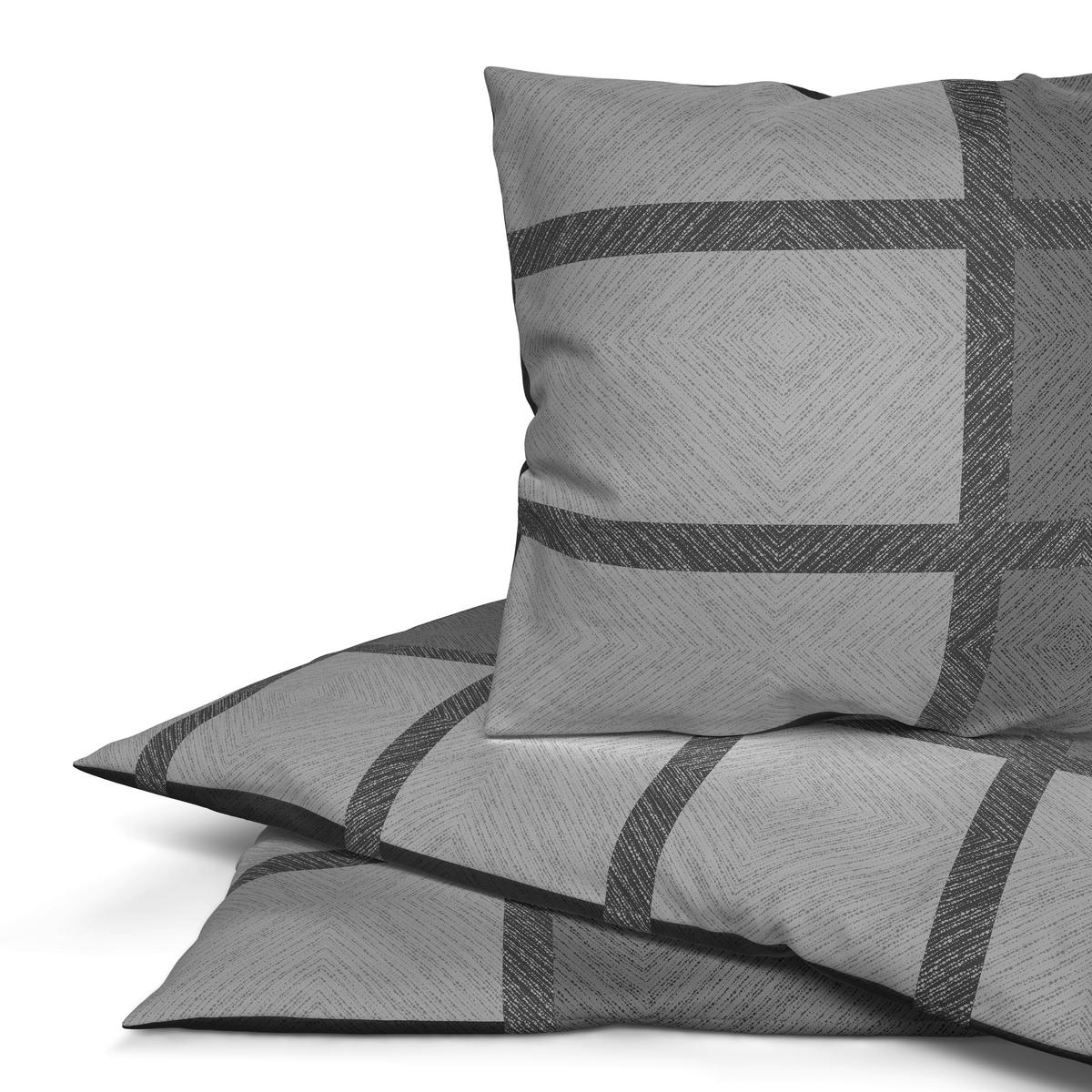 Baumwoll Bettwäsche Renforce Bettwäsche_Renforce_Benno 135x200 - schwarz/grau (135,00/200,00cm) - beau rêve
