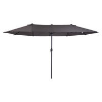 Outsunny Marktschirm grau Metall B/H/L: ca. 270x240x460 cm Marktschirm - grau (460,00/270,00/240,00cm) - Outsunny