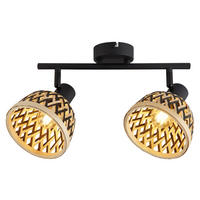 Searchlight Strahler schwarz Stahl Bambus B/H/L: ca. 13x22x45 cm E14 2 Brennstellen Lance - schwarz (45,00/13,00/22,00cm) - Searchlight