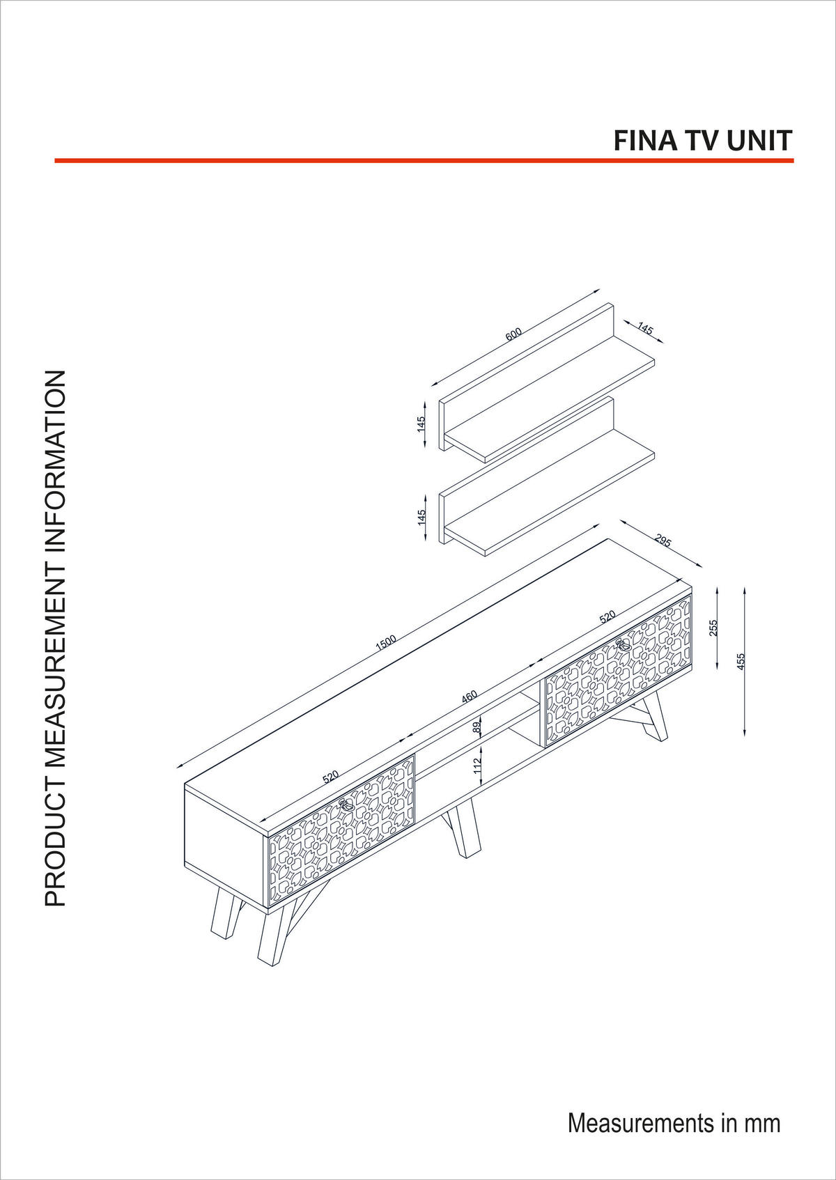 Wohnwand Fina walnuss Nachbildung B/H/T: ca. 150x45,5x30 cm Fina - walnuss (150,00/45,50/30,00cm) - moebel17