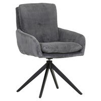 Drehstuhl Olmo anthrazit Kord B/H/T: ca. 60x89x69 cm Olmo - schwarz/anthrazit (60,00/89,00/69,00cm)