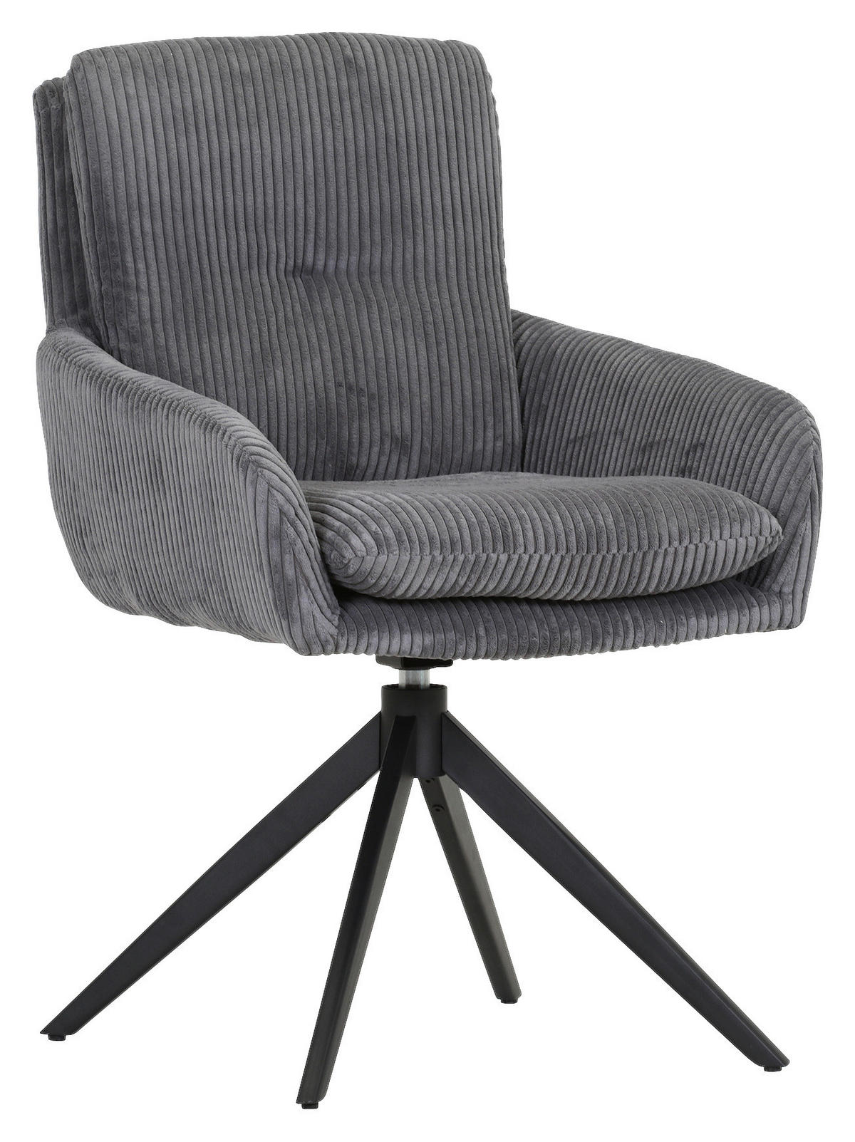 Drehstuhl Olmo anthrazit Kord B/H/T: ca. 60x89x69 cm Olmo - schwarz/anthrazit (60,00/89,00/69,00cm)