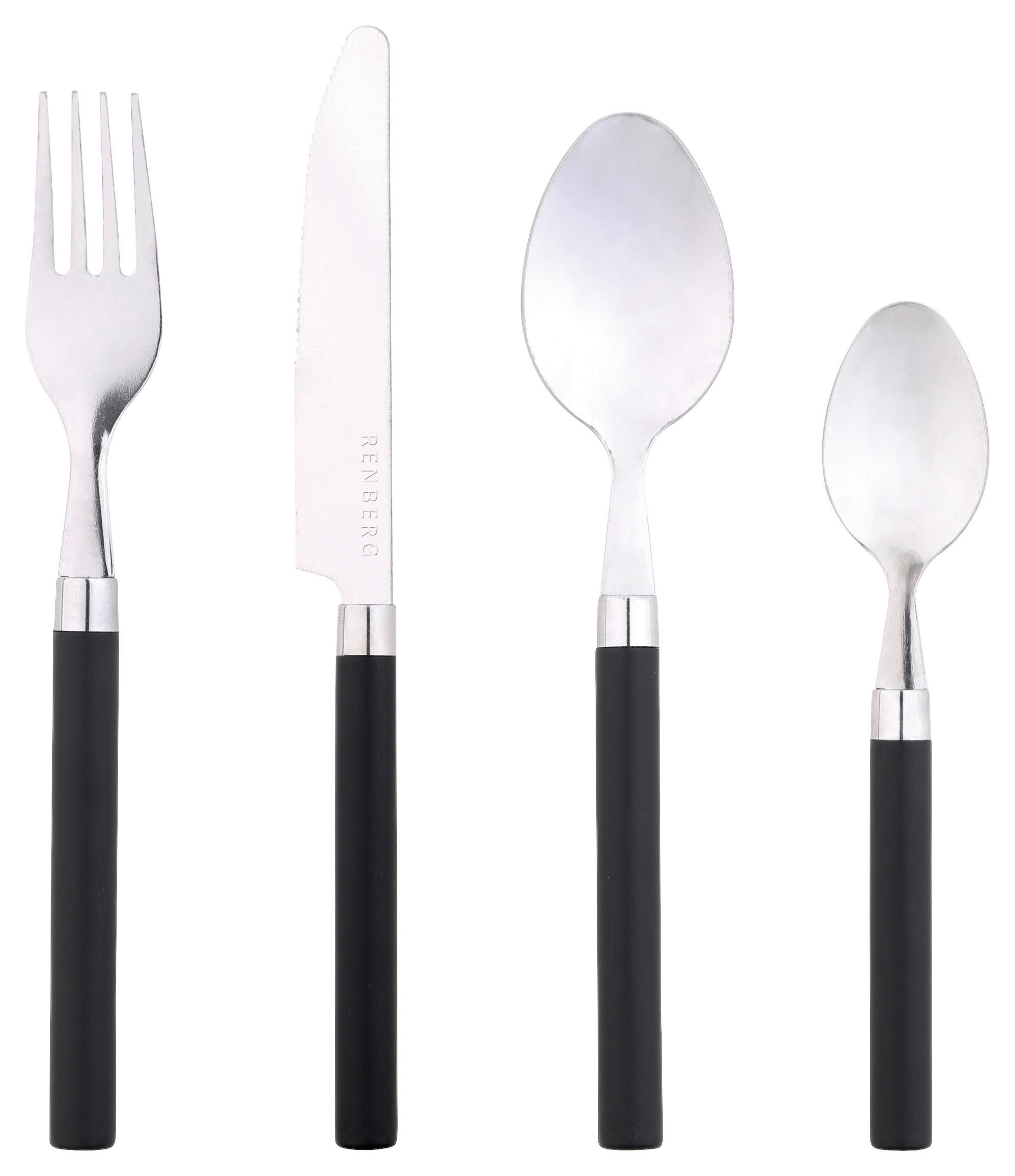 RENBERG Besteckset HAPPIE BLACK schwarz Edelstahl 24 tlg. HAPPIE BLACK - schwarz - RENBERG