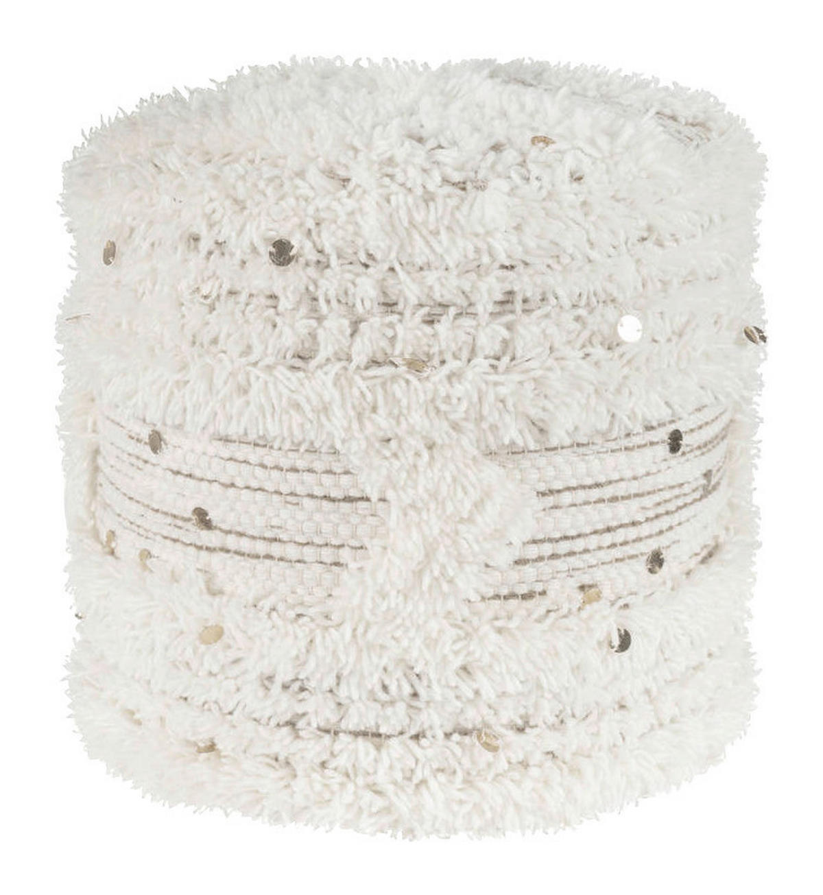 360 Living Hocker Bohist 400 creme khaki H/D: ca. 35x35 cm Bohist 400 - creme/khaki (35,00/35,00cm) - 360 Living