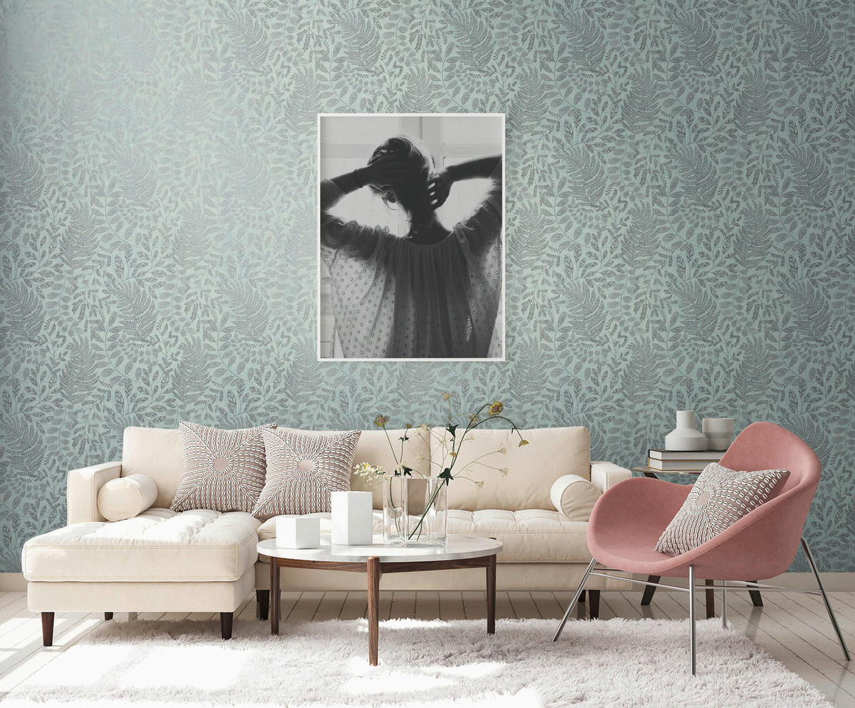 A.S.Création Vliestapete silber blau B/H/D: ca. 53x1005x8,3 cm Vliestapete - blau/silber (8,30/1005,00cm) - A.S.Creation