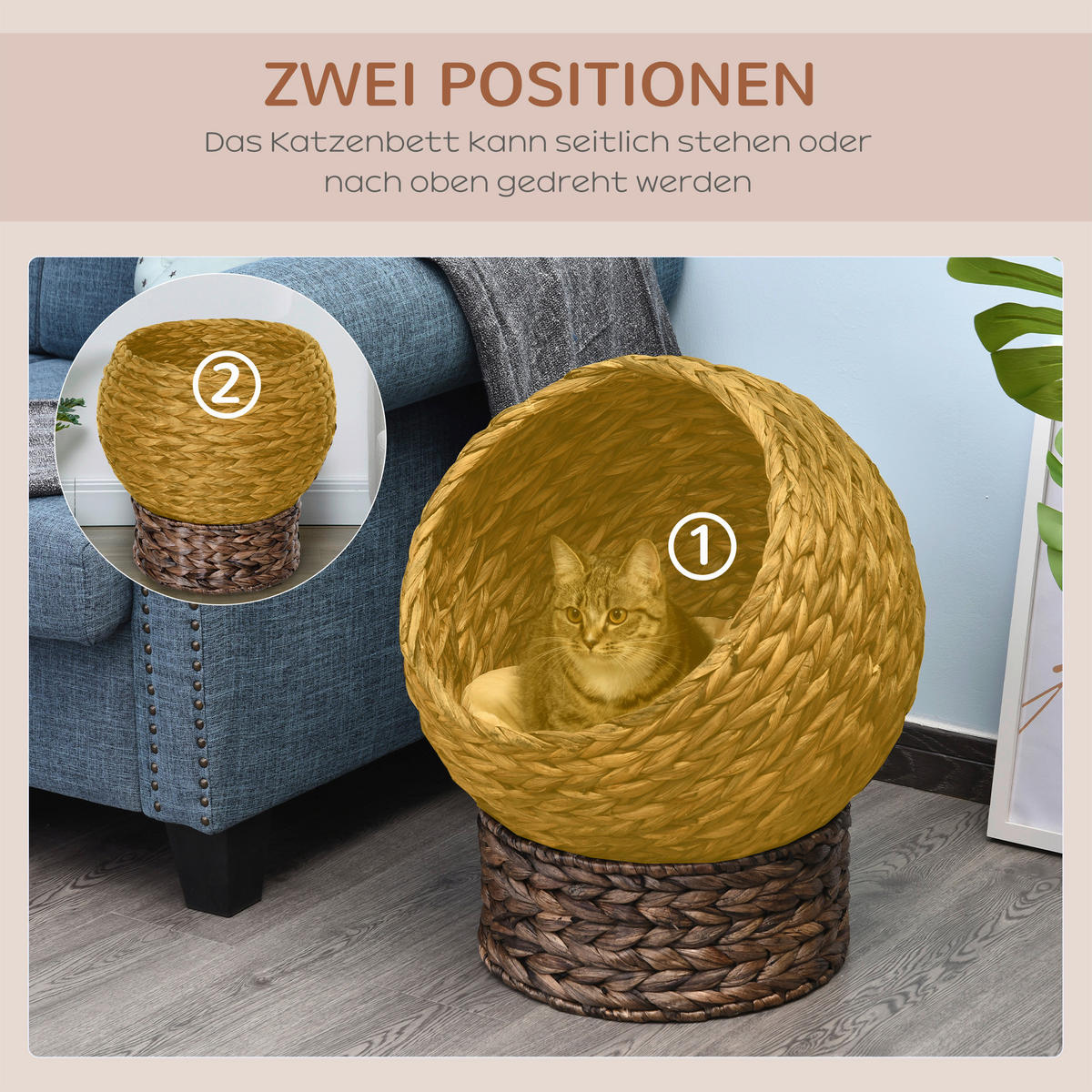 PawHut Katzenhaus braun Eisen H/L: ca. 60x42 cm Katzenhaus - braun (42,00cm) - PawHut