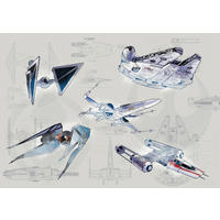 Komar Fototapete Star Wars Blueprint Light DX8-078 B/H: ca. 400x280 cm Star Wars Blueprint Light DX8-078 - (400,00/280,00cm) - Komar