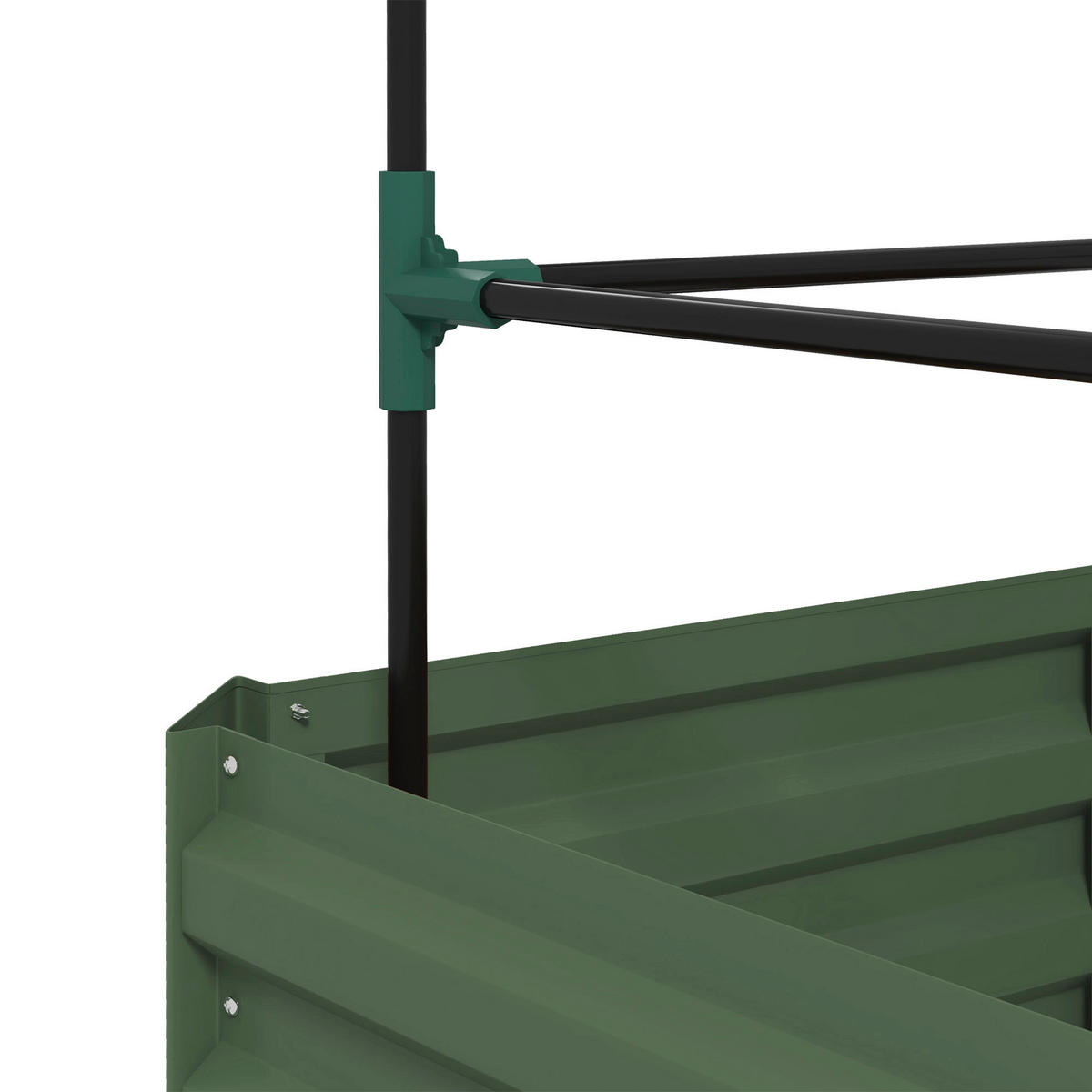Outsunny Hochbeet grün Edelstahl B/H/L: ca. 61x61x140 cm Hochbeet - grün (140,00/61,00/61,00cm) - Outsunny