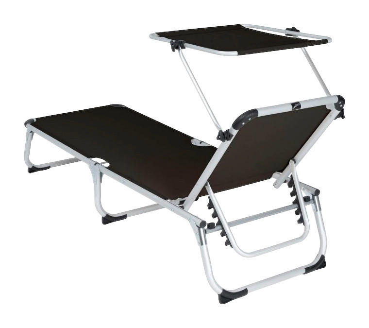 Thumbnail - VCM Sonnenliege schwarz Aluminium B/H/T: ca. 57x187x30 cm