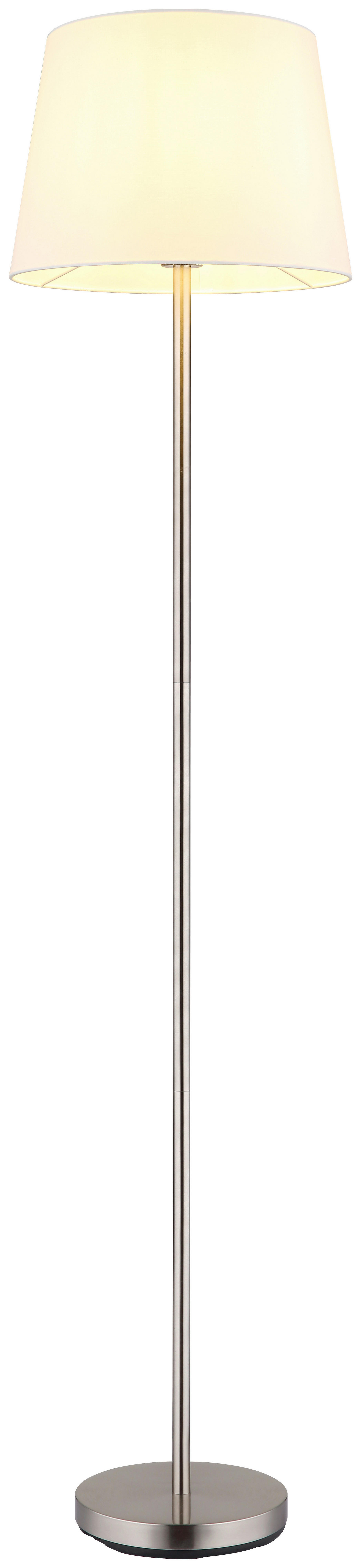 GLOBO Stehleuchte JORIS 40100101 nickel weiß schwarz Metall Textil H/D: ca. 151x35 cm 1 Brennstellen JORIS - nickel/weiß (35,00/151,00cm) - GLOBO