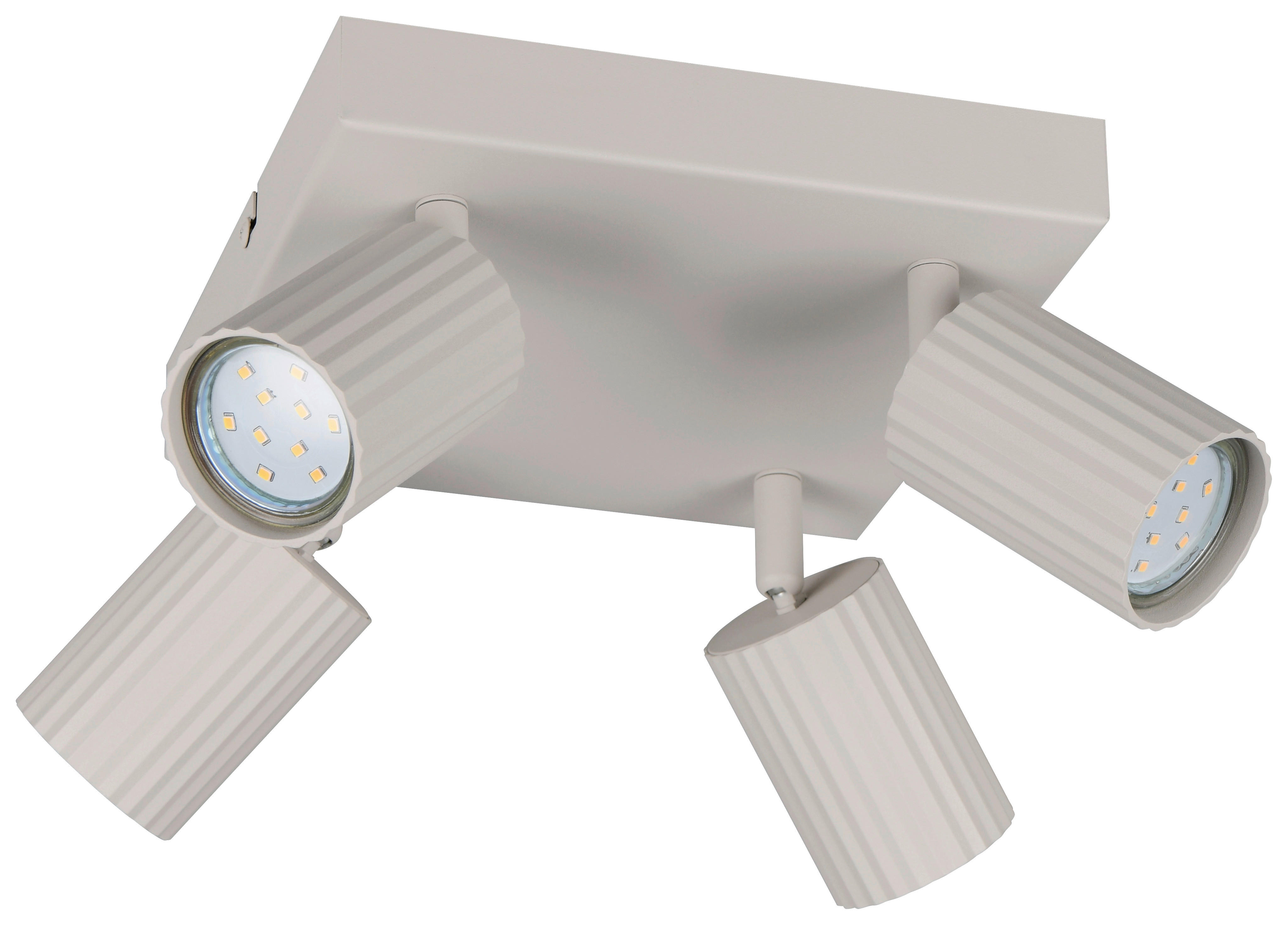 Reality Leuchten Spots grau Metall B/H/L: ca. 20x14,5x20 cm GU10 4 Brennstellen Spot_Soka_4 - grau (20,00/20,00/14,50cm) - Reality Leuchten