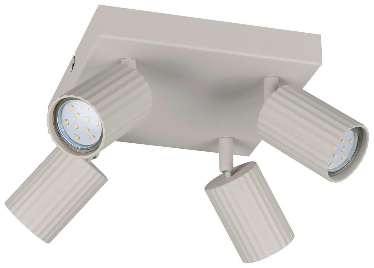 Reality Leuchten Spots grau Metall B/H/L: ca. 20x14,5x20 cm GU10 4 Brennstellen Spot_Soka_4 - grau (20,00/20,00/14,50cm) - Reality Leuchten