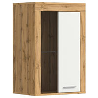 Vitrine Jam Eiche Wotan Nachbildung weiß B/H/T: ca. 60x86x35 cm Jam - Eiche/weiß (60,00/86,00/35,00cm) - xonox.home