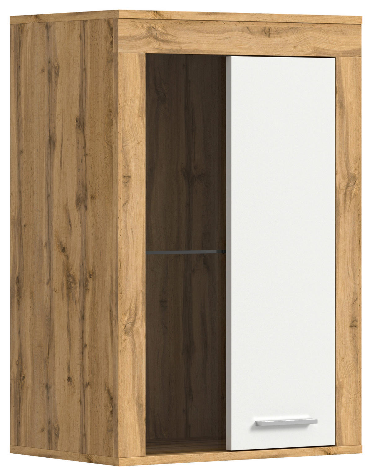 Vitrine Jam Eiche Wotan Nachbildung weiß B/H/T: ca. 60x86x35 cm Jam - Eiche/weiß (60,00/86,00/35,00cm) - xonox.home