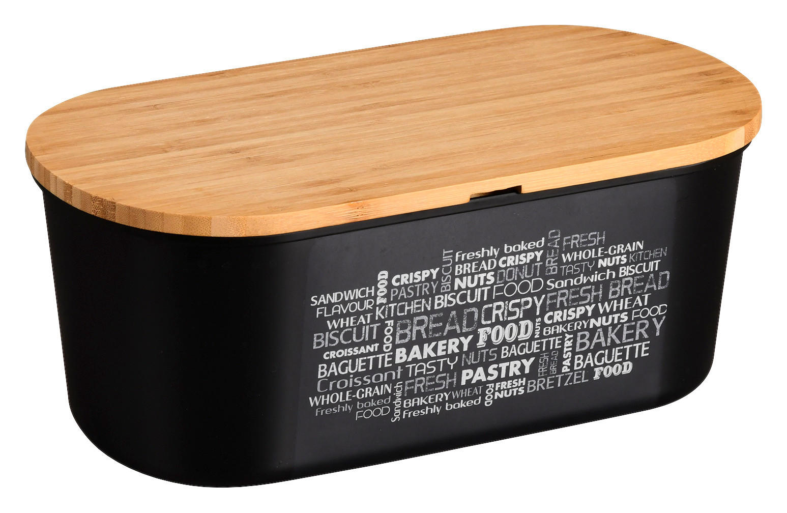 Kesper Brotkasten mit Schneidbrett schwarz Kunststoff B/H/L: ca. 18x14x34 cm Brotkasten_m.Schneidbrett - natur/schwarz (34,00/18,00/14,00cm) - Kesper