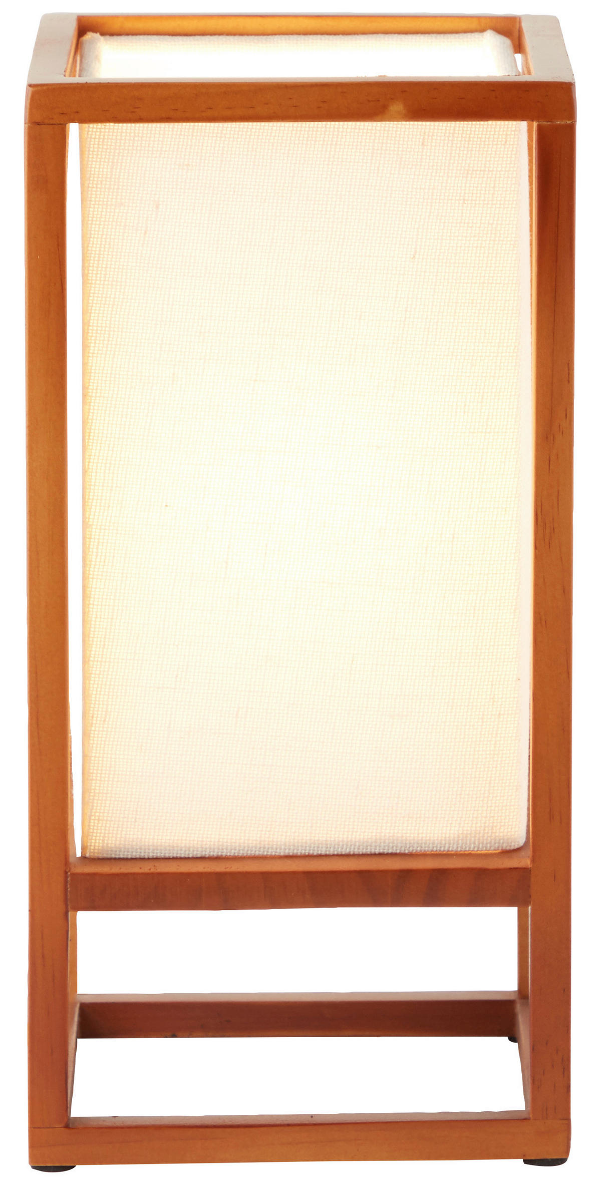 Brilliant Tischleuchte Seaside 93091/09 natur weiß Holz Textil B/H/T: ca. 12,5x25x12,5 cm E27 1 Brennstellen Tischleuchte Seaside 93091/09 - weiß/natur (12,50/25,00/12,50cm) - Brilliant