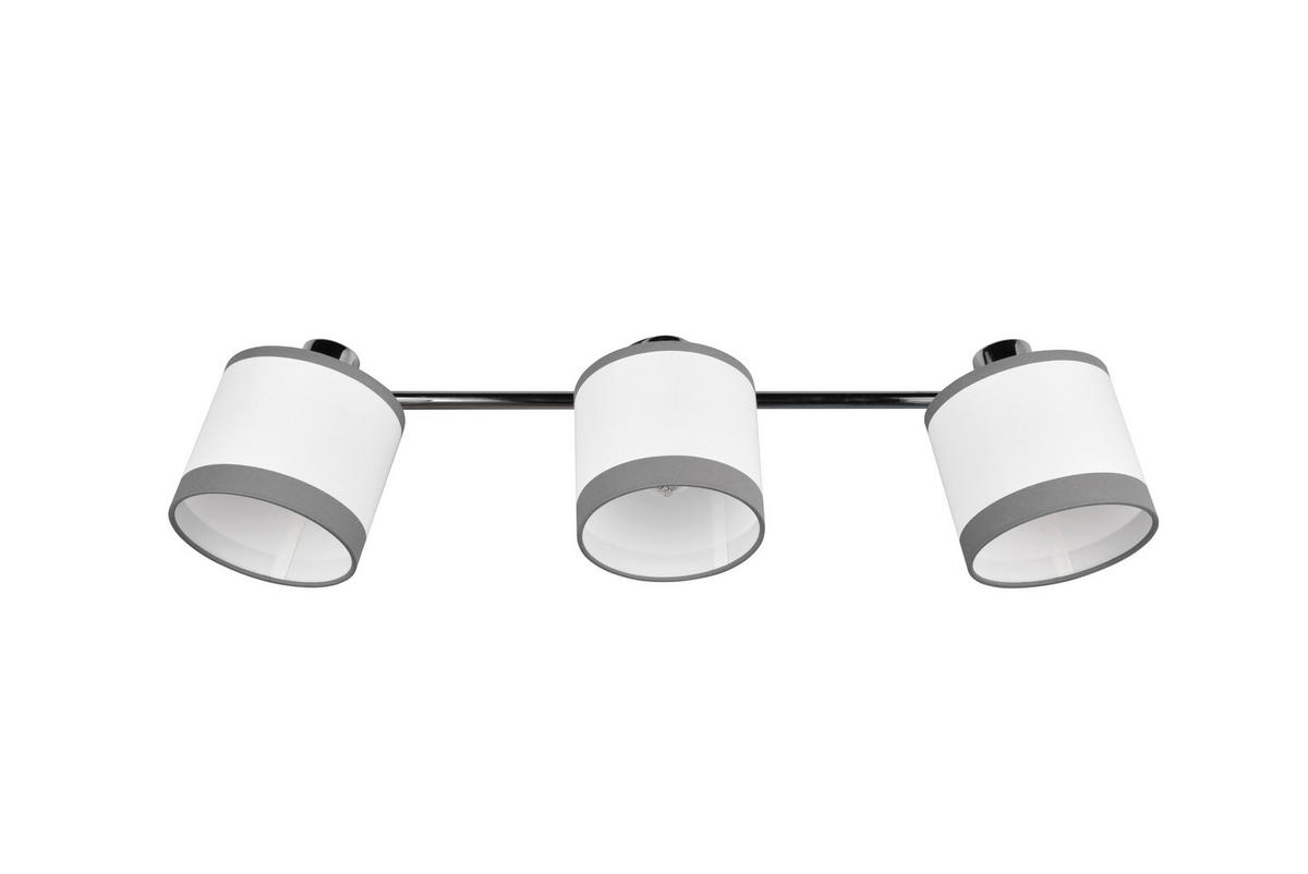 Reality Spotbalken R81553006 Davos weiß Chrom Stoff Metall B/H/T/D: ca. 58x23x16x12 cm E14 3 Brennstellen Davos - weiß/Chrom (58,00/23,00/16,00cm) - Reality