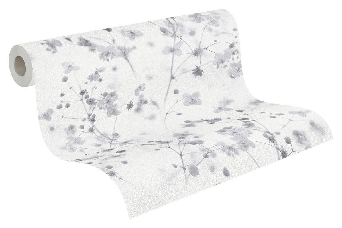 A.S.Creation Papiertapete weiß grau B/H/D: ca. 53x1005x7 cm Papiertapete - weiß/grau (7,00/1005,00cm) - A.S.Creation